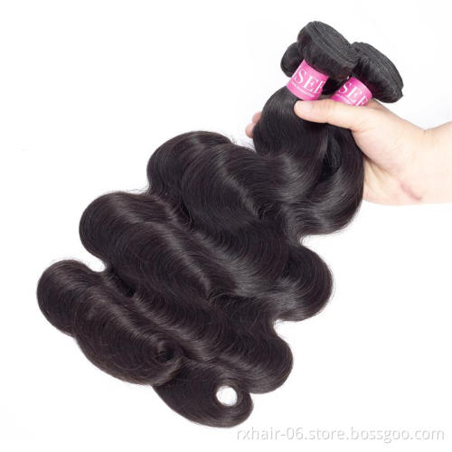 Wholesale Raw Virgin Brazilian Human Hair Vendor Unprocessed Body Wave Bundle Natural Black Color
